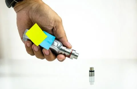 Uncertainty of safety of e-cigarettes or vaping  Stock Photos