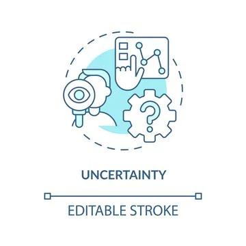 Uncertainty turquoise concept icon Stockillustratie