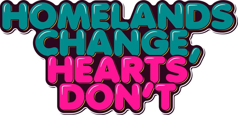 Unchanging Hearts Lettering Vector Stock Illustration