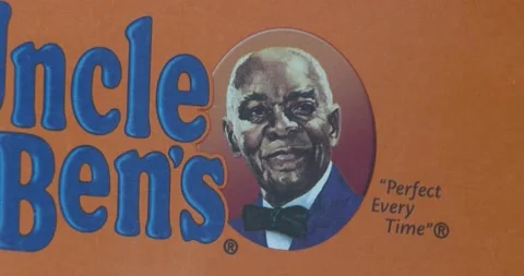 Uncle Ben's Rice - Close up of Logo Stock Footage 132983778