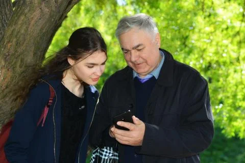 Uncle with his niece. Stock Photos