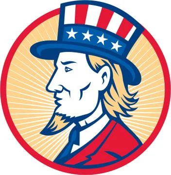 Uncle sam american side Stock Illustration