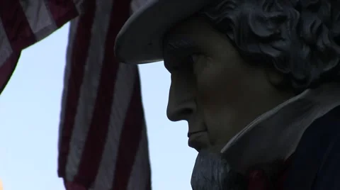 Uncle Sam and American flag Stock Footage 49769967