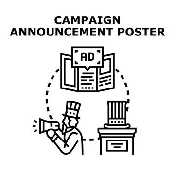 Uncle sam announcing campaign news with megaphone Stock Illustration