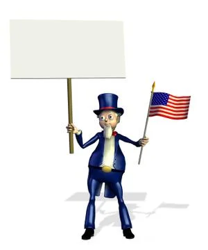 Uncle Sam Blank Sign Stock Illustration