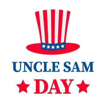Uncle Sam Day. Red and blue patriotic hat. USA holiday on September 13.  Vect Stock Illustration