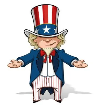 Uncle sam debating Stock Illustration