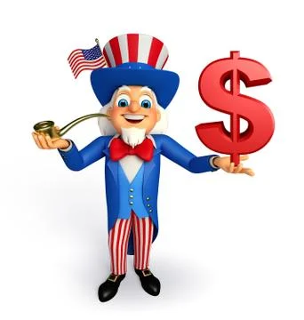 Uncle sam with dollar sign Stock Illustration