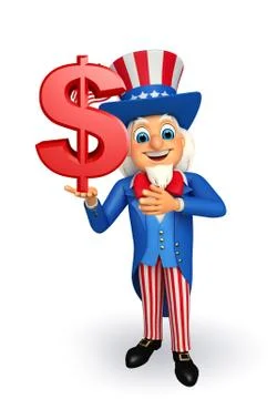 Uncle sam with dollar sign Stock Illustration