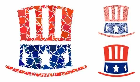Uncle Sam hat Composition Icon of Uneven Elements 库存插图