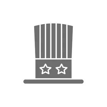 Uncle Sam hat grey icon. Isolated on white background Stock Illustration