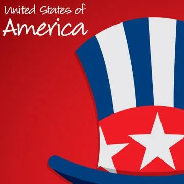 Uncle Sam hat Independence Day card in vector format. Stock Illustration
