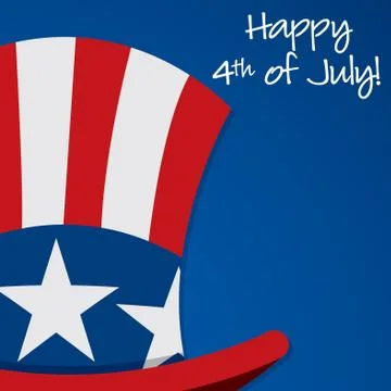 Uncle Sam hat Independence Day card in vector format. Stock Illustration