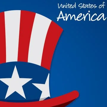 Uncle Sam hat Independence Day card in vector format. Stock Illustration