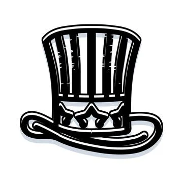 Uncle sam hat representing patriotism and independence concept Stock Illustration