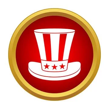 Uncle sam hat showing stars and stripes on a red background Stock Illustration