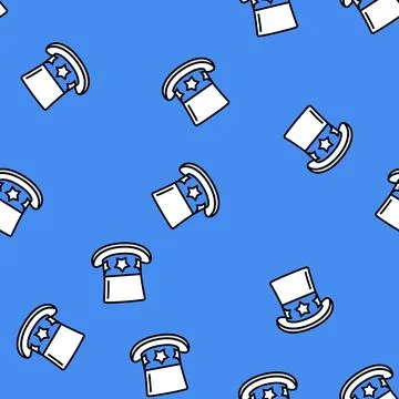 Uncle sam hat vector seamless pattern Stock Illustration