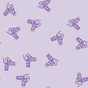 Uncle sam megaphone uncle sam line seamless pattern Stock Illustration