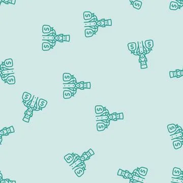 Uncle sam sack of money line seamless pattern Stock Illustration