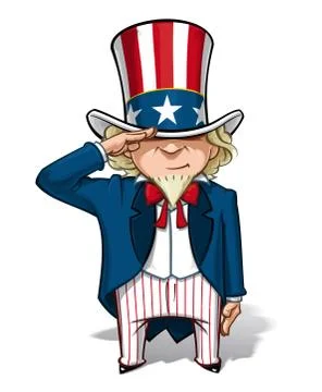 Uncle sam saluting Stock Illustration