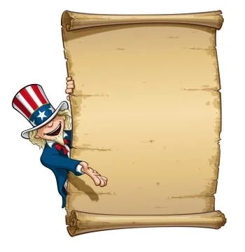 Uncle sam showing at declaration Stock Illustration