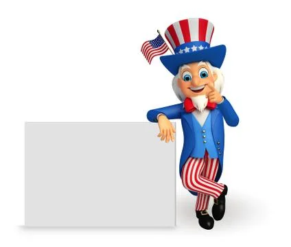 Uncle sam with sign Stock Illustration