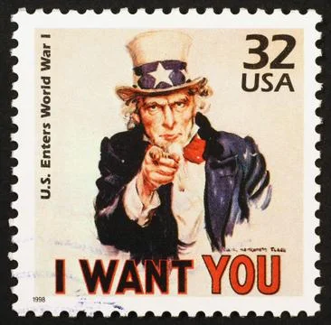 Uncle Sam on US stamp Stock Photos