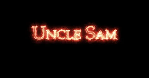 Uncle Sam written with fire. Loop Stock Footage 145192688
