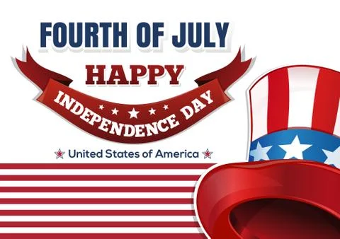 Uncle Sams hat against the backdrop of the US flag Stock Illustration