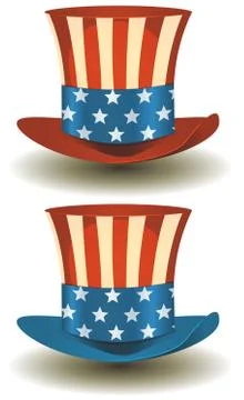 Uncle sam's top hat for american holidays Stock Illustration