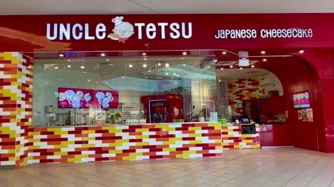 Uncle Tetsu Japanese Cheesecake Storefront at Metrotown Mall Video stock 332182035