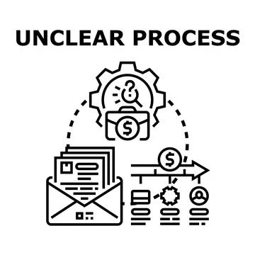 Unclear business process analysis and workflow optimization Stock Illustration