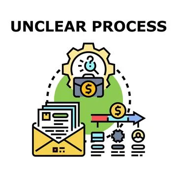 Unclear business process analysis and workflow optimization Stock Illustration