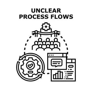 Unclear business process flows in data management Stockillustratie