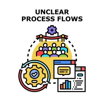Unclear business process flows in data management Stockillustratie