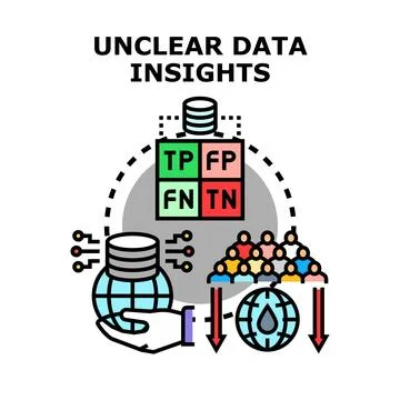 Unclear data insights concept with analytics matrix 스톡 일러스트