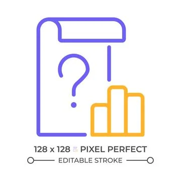 Unclear data two color line icon Stock Illustration