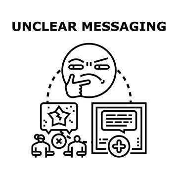 Unclear messaging causing confusion and poor feedback Stock Illustration
