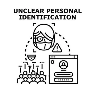 Unclear personal identification and data privacy concept Stock Illustration