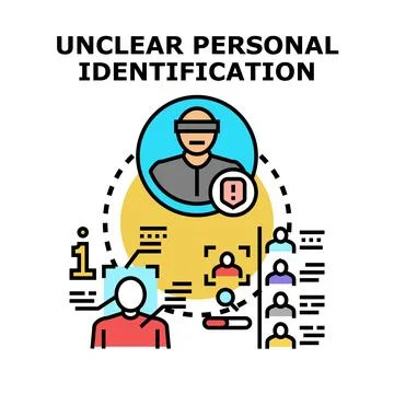 Unclear personal identification and data protection concept Stock Illustration