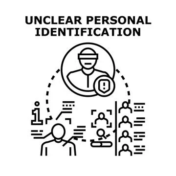 Unclear personal identification and data protection concept Stock Illustration
