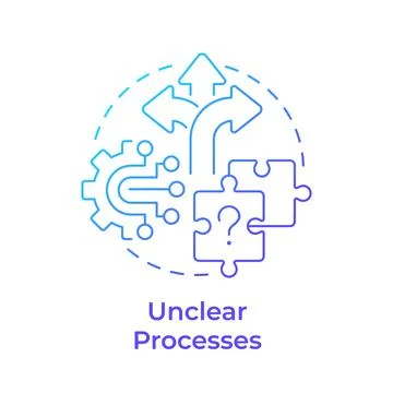 Unclear processes blue gradient concept icon Illustrazione stock