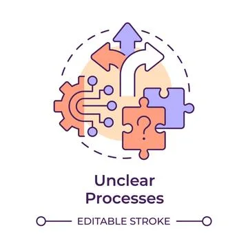 Unclear processes multi color concept icon Stock Illustration