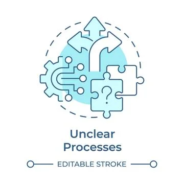Unclear processes soft blue concept icon Stock Illustration