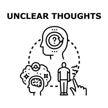 Unclear thoughts creating confusion and memory problems Stock Illustration