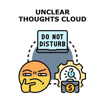 Unclear thoughts preventing problem solving and business development イラスト素材
