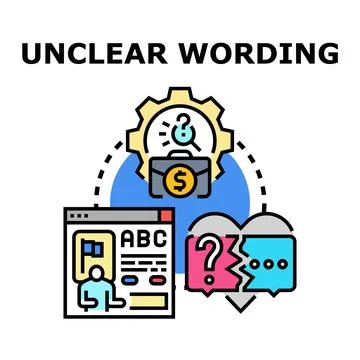 Unclear wording vector idea, communicating problems concept Illustration