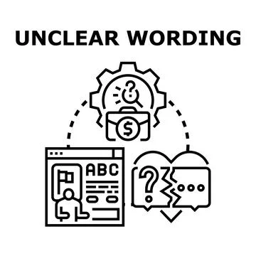Unclear wording vector idea, communicating problems concept Stock Illustration