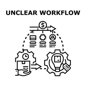 Unclear workflow concept with confusing business process algorithm Stock Illustration
