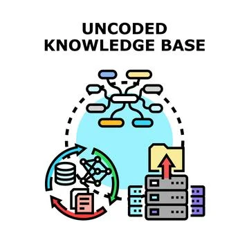 Uncoded knowledge base concept for data processing Stock Illustration